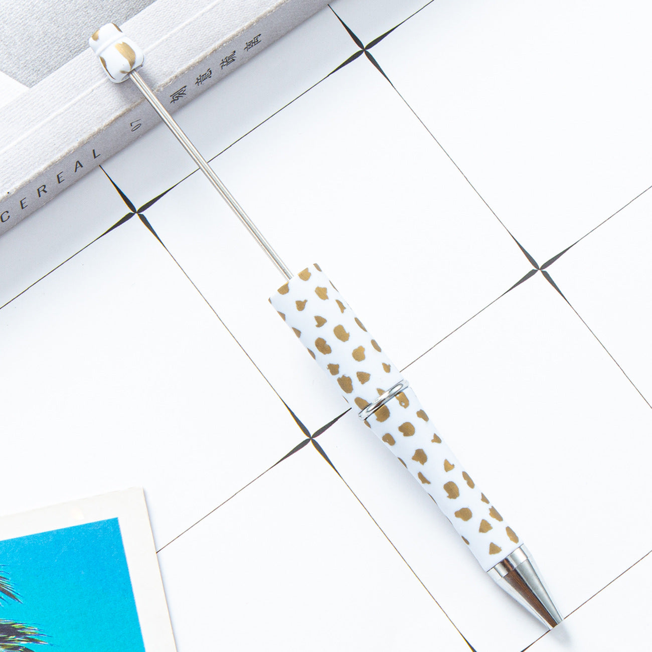 Wholesale 1000pcs Beadable Pens Cow Print Leopard Print Christmas Plastic Pen DIY for Beaded